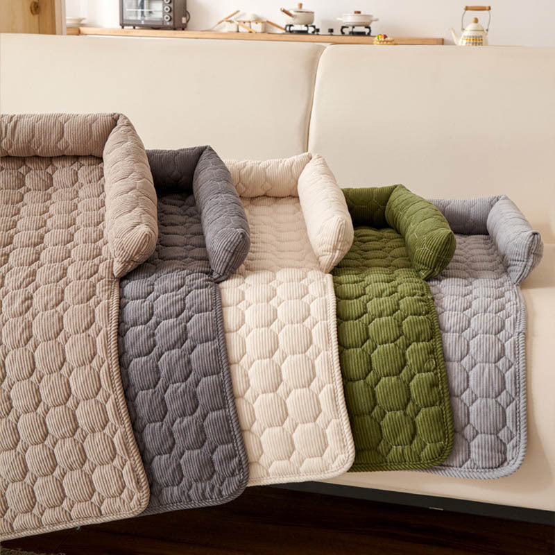 Quilted Pet Sofa Cushion | All-Season Comfort Bed for Cats & Dogs