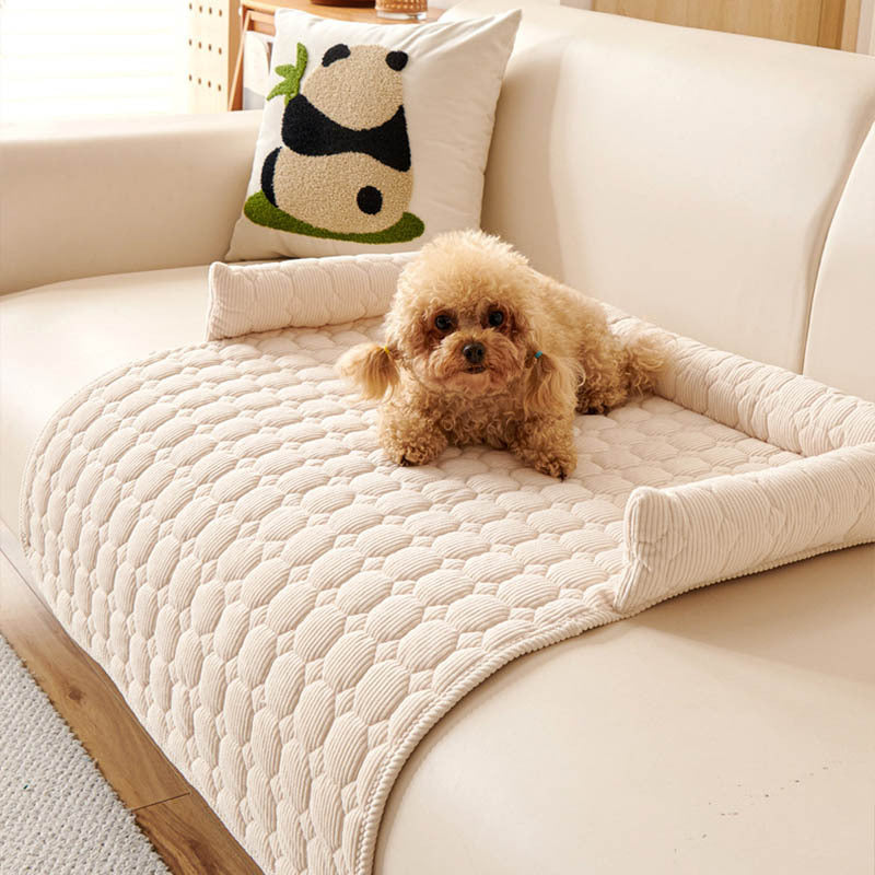 Quilted Pet Sofa Cushion | All-Season Comfort Bed for Cats & Dogs
